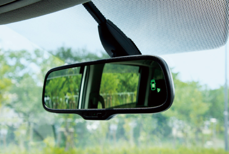 Anti-glare wide inner mirror with indicators