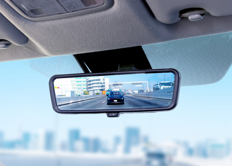 Interior Rearview Mirror with Camera Monitor Function Enabled